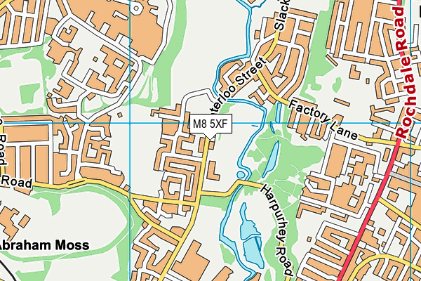 Lower Crumpsall map (M8 5XF) - OS VectorMap District (Ordnance Survey)