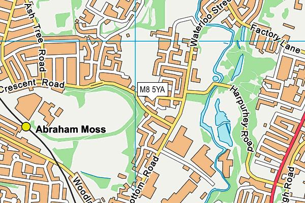 M8 5YA map - OS VectorMap District (Ordnance Survey)