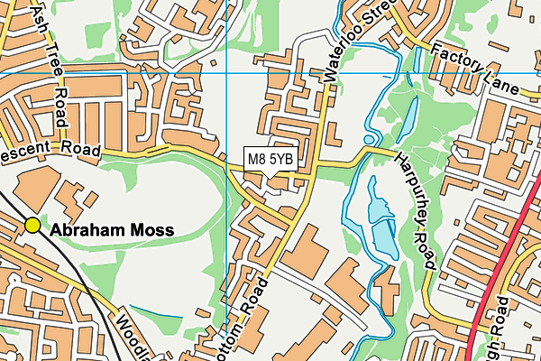 M8 5YB map - OS VectorMap District (Ordnance Survey)