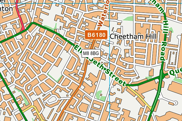 M8 8BG map - OS VectorMap District (Ordnance Survey)