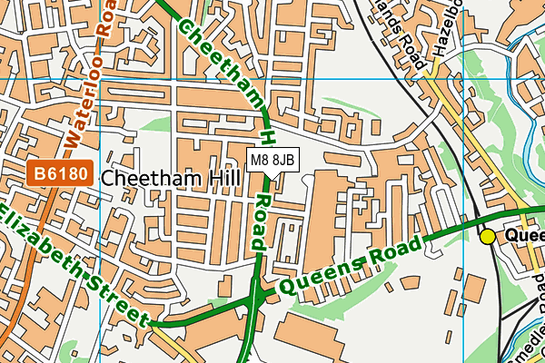 M8 8JB map - OS VectorMap District (Ordnance Survey)