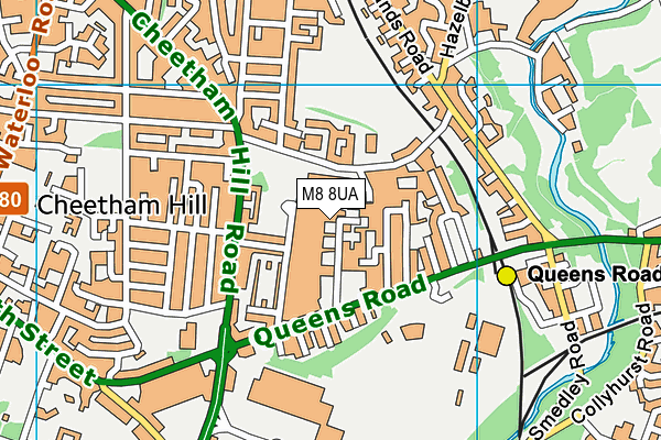 M8 8UA map - OS VectorMap District (Ordnance Survey)