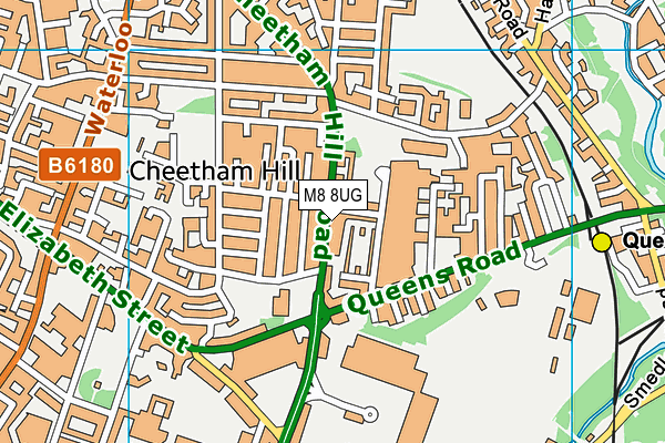 M8 8UG map - OS VectorMap District (Ordnance Survey)