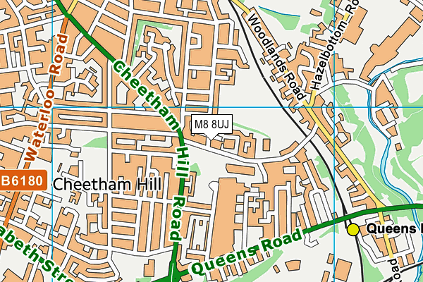 M8 8UJ map - OS VectorMap District (Ordnance Survey)