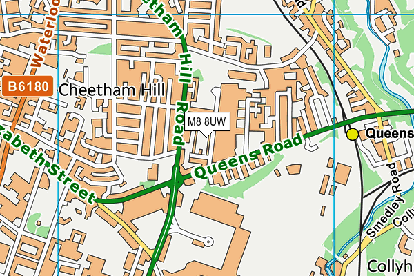 M8 8UW map - OS VectorMap District (Ordnance Survey)