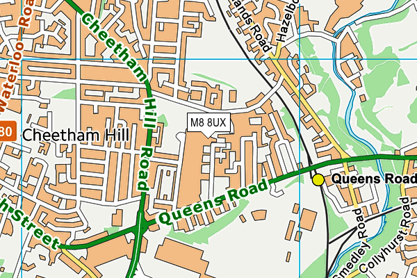 M8 8UX map - OS VectorMap District (Ordnance Survey)