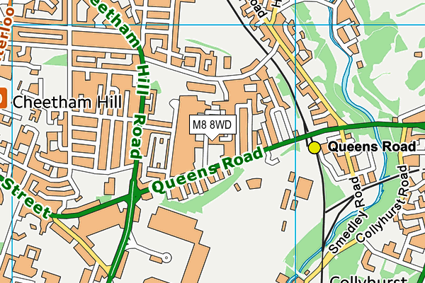 M8 8WD map - OS VectorMap District (Ordnance Survey)