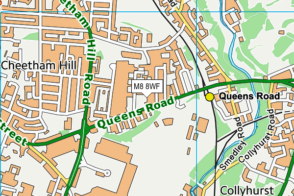 M8 8WF map - OS VectorMap District (Ordnance Survey)