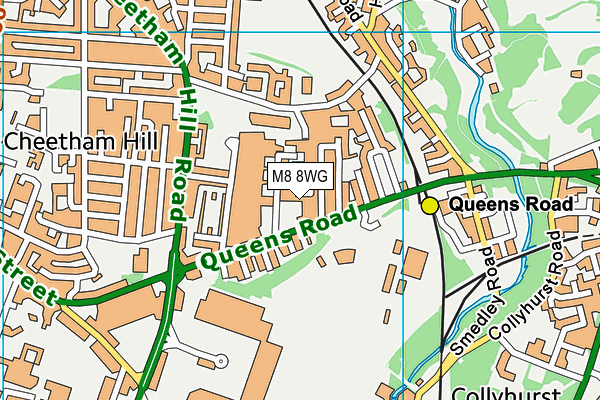 M8 8WG map - OS VectorMap District (Ordnance Survey)