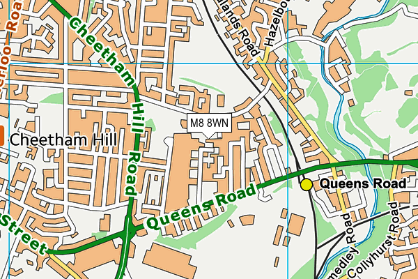 M8 8WN map - OS VectorMap District (Ordnance Survey)