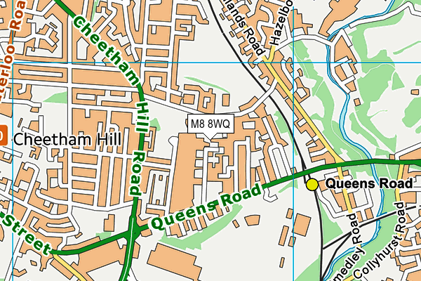 M8 8WQ map - OS VectorMap District (Ordnance Survey)