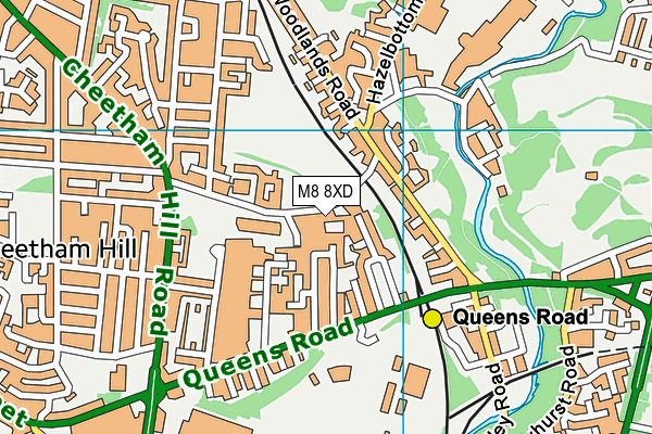 M8 8XD map - OS VectorMap District (Ordnance Survey)