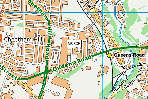 M8 8XF map - OS VectorMap District (Ordnance Survey)