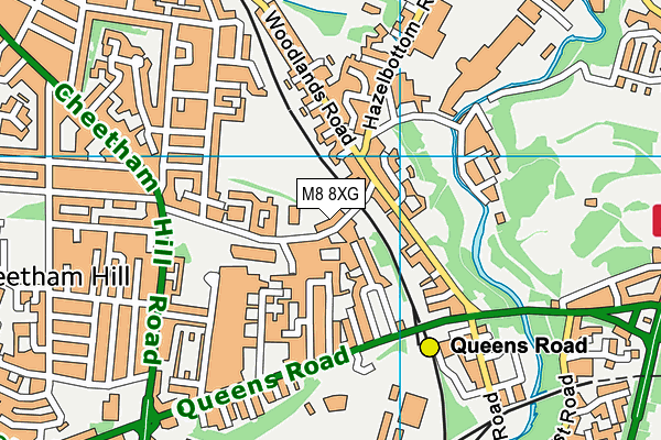 M8 8XG map - OS VectorMap District (Ordnance Survey)