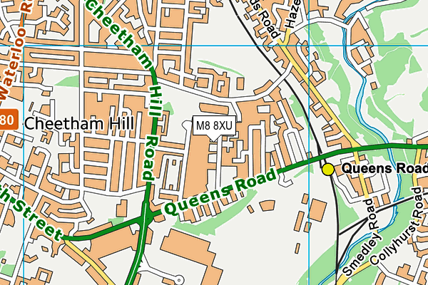 M8 8XU map - OS VectorMap District (Ordnance Survey)