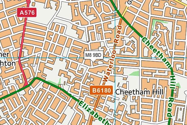 M8 9BD map - OS VectorMap District (Ordnance Survey)