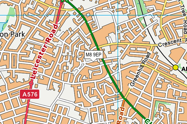 M8 9EP map - OS VectorMap District (Ordnance Survey)