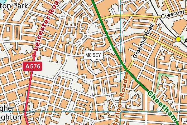 M8 9EY map - OS VectorMap District (Ordnance Survey)