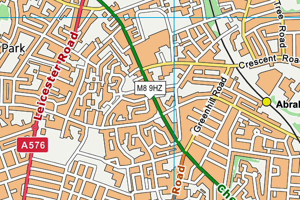 M8 9HZ map - OS VectorMap District (Ordnance Survey)