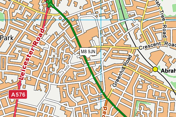 M8 9JN map - OS VectorMap District (Ordnance Survey)