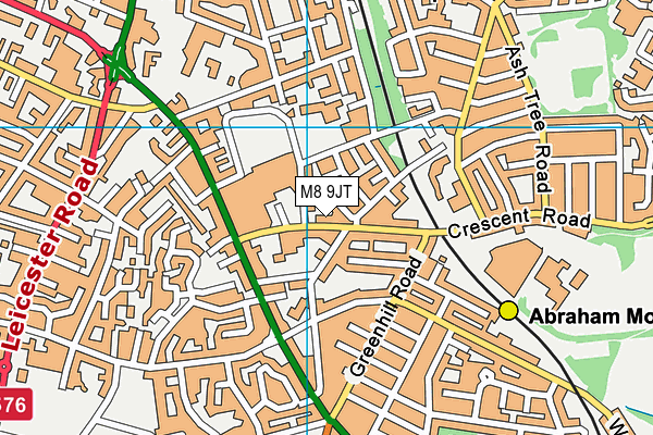 M8 9JT map - OS VectorMap District (Ordnance Survey)