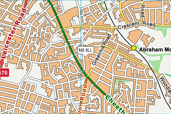 M8 9LL map - OS VectorMap District (Ordnance Survey)