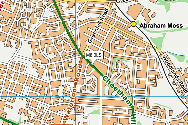 M8 9LS map - OS VectorMap District (Ordnance Survey)