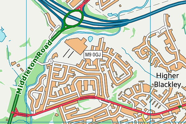 M9 0GJ map - OS VectorMap District (Ordnance Survey)