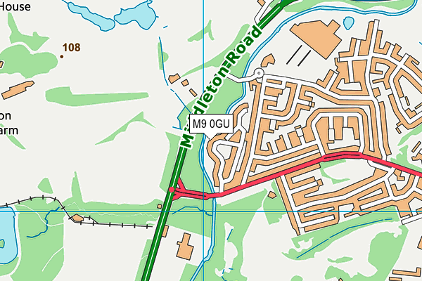 M9 0GU map - OS VectorMap District (Ordnance Survey)