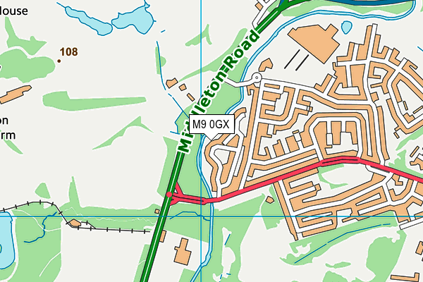 M9 0GX map - OS VectorMap District (Ordnance Survey)