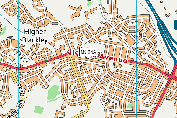 M9 0NA map - OS VectorMap District (Ordnance Survey)