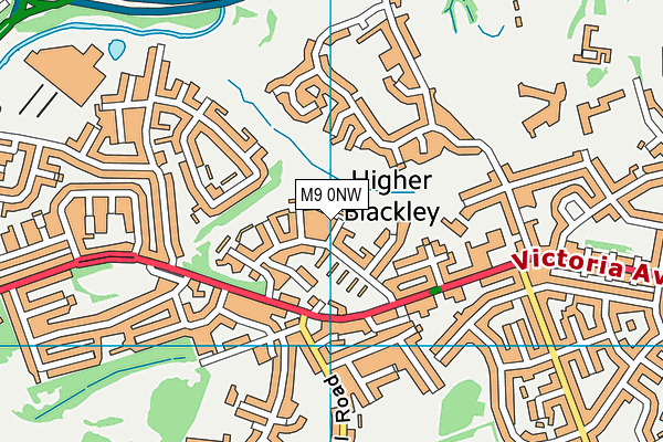 M9 0NW map - OS VectorMap District (Ordnance Survey)