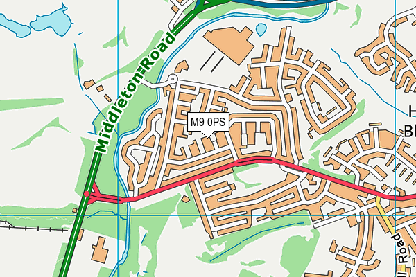 M9 0PS map - OS VectorMap District (Ordnance Survey)