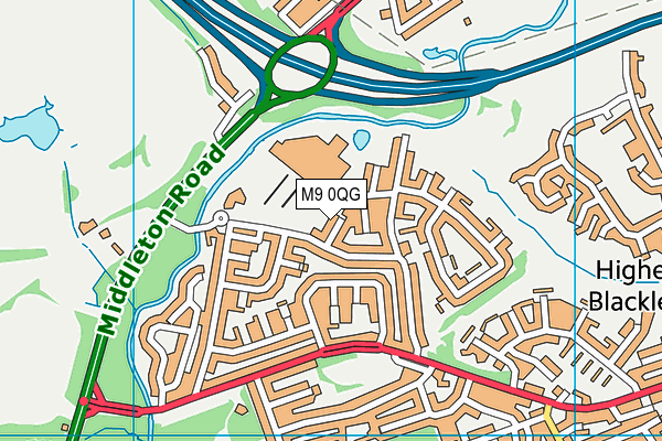 M9 0QG map - OS VectorMap District (Ordnance Survey)