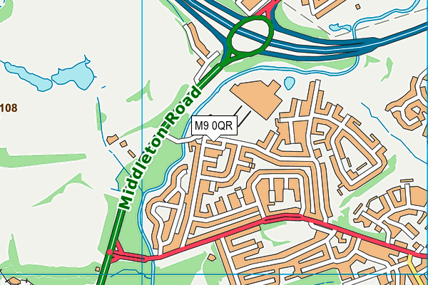 M9 0QR map - OS VectorMap District (Ordnance Survey)