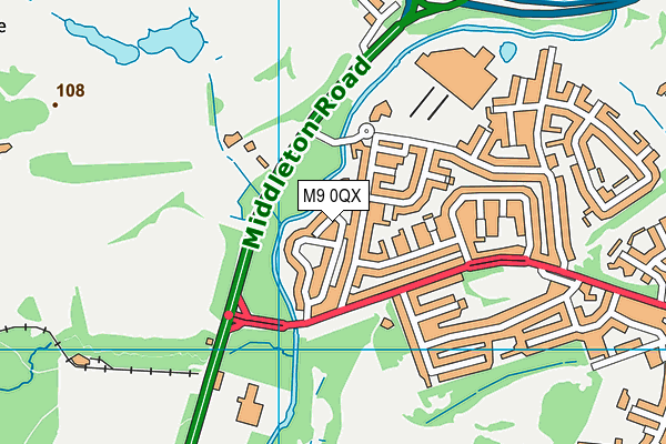 M9 0QX map - OS VectorMap District (Ordnance Survey)
