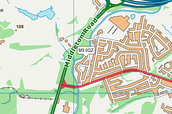 M9 0QZ map - OS VectorMap District (Ordnance Survey)