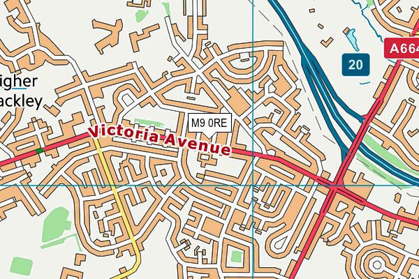 M9 0RE map - OS VectorMap District (Ordnance Survey)