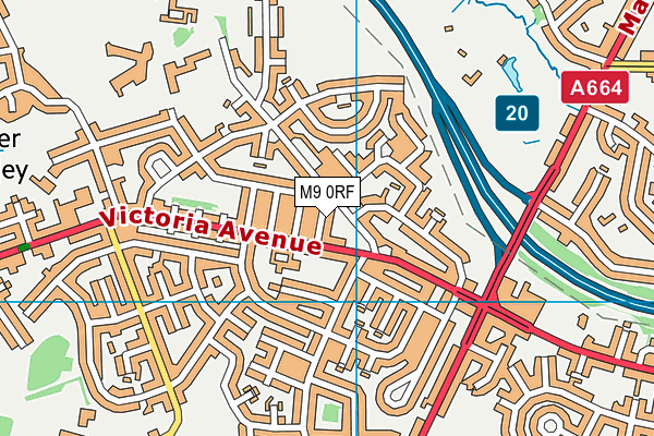 M9 0RF map - OS VectorMap District (Ordnance Survey)