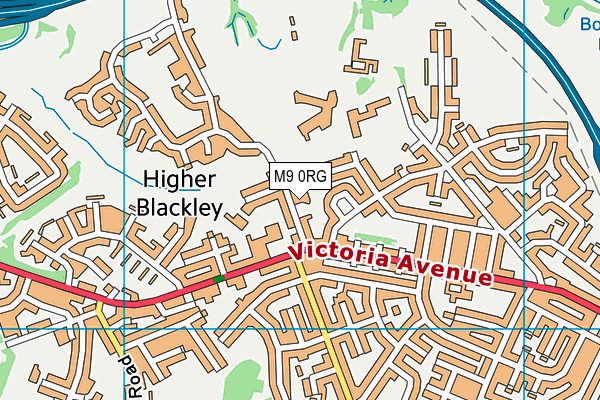 M9 0RG map - OS VectorMap District (Ordnance Survey)