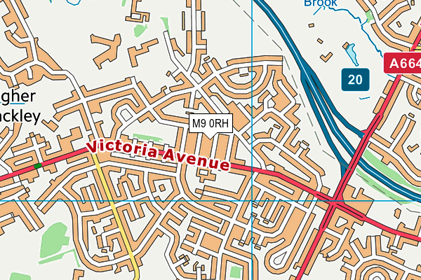 M9 0RH map - OS VectorMap District (Ordnance Survey)