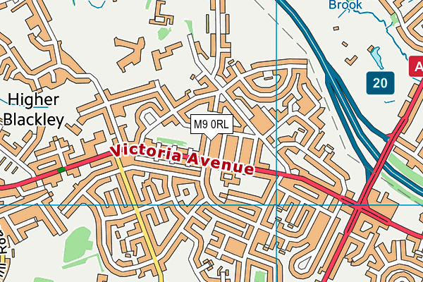 Blackley Recreation Ground map (M9 0RL) - OS VectorMap District (Ordnance Survey)
