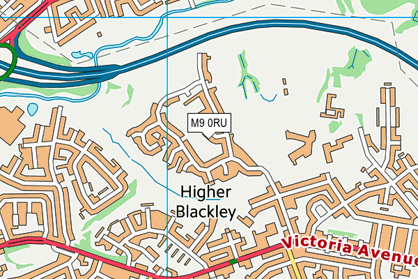 M9 0RU map - OS VectorMap District (Ordnance Survey)