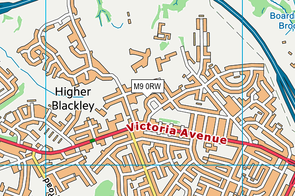 M9 0RW map - OS VectorMap District (Ordnance Survey)
