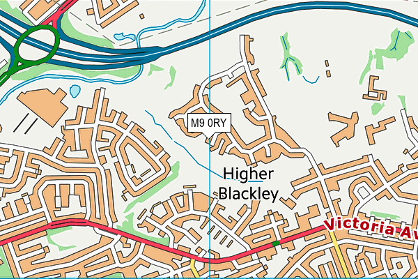 M9 0RY map - OS VectorMap District (Ordnance Survey)