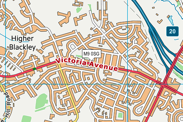 M9 0SG map - OS VectorMap District (Ordnance Survey)