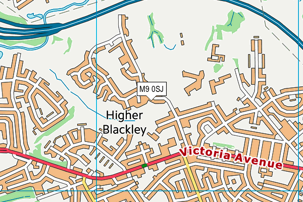 M9 0SJ map - OS VectorMap District (Ordnance Survey)