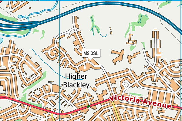 M9 0SL map - OS VectorMap District (Ordnance Survey)