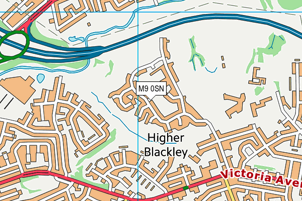 M9 0SN map - OS VectorMap District (Ordnance Survey)
