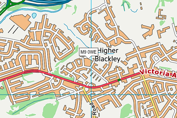 M9 0WE map - OS VectorMap District (Ordnance Survey)